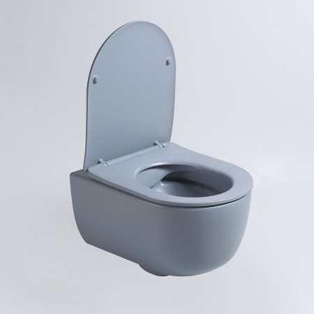 Унитаз подвесной Vincea Evo VT1-34SMO безободковый, цвет океан матовый, ультратонкое soft-close сиденье