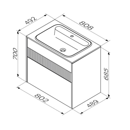M8FFUX0802WM Func База под раковину AM.PM (push-to-open), 80 см, цвет белый матовый