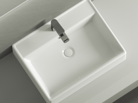 Умывальник чаша накладная прямоугольная Ceramicanova Element 590*450*160мм, Белый, CN6046