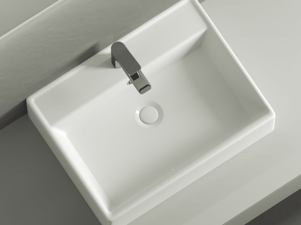 Умывальник чаша накладная прямоугольная Ceramicanova Element 590*450*160мм, Белый, CN6046