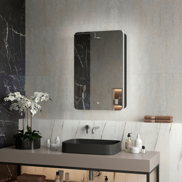 Зеркало-шкаф Reflexion Black LED 560х850 RF2001BL