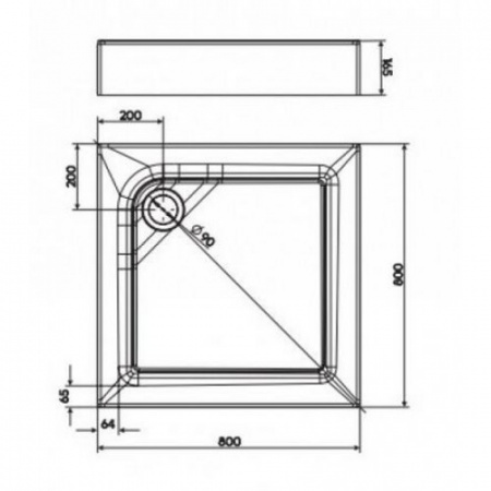 Душевой поддон Kolo First XBK1680000 80х80 см
