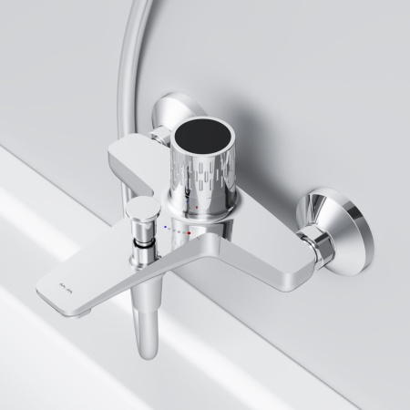 F90A10400 Gem Смеситель для ванны и душа AM.PM с индикацией температуры, хром