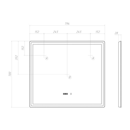 Зеркало VIGO Geometry Luxe 800