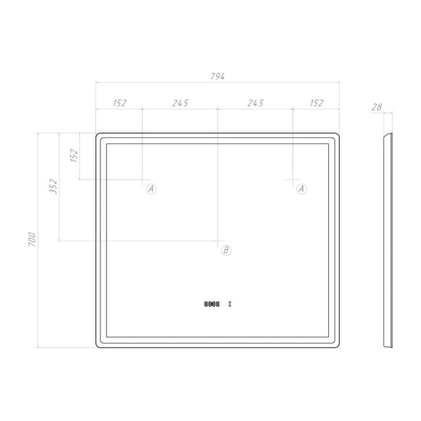 Зеркало VIGO Geometry Luxe 800