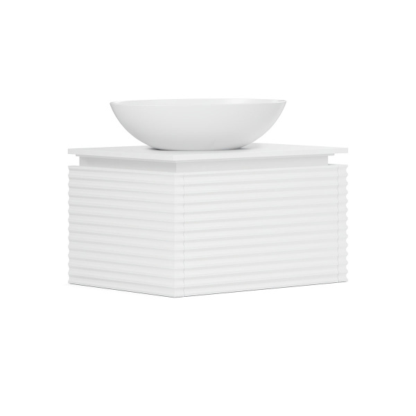 Тумба под умывальник Belux Дубай подвесная 68 с подсветкой, белая матовая