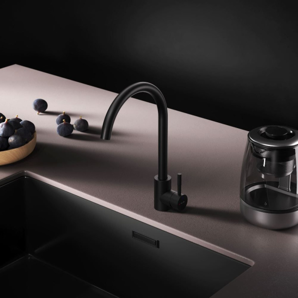 F85B07122 X-Joy S, Смеситель для кухни AM.PM с С-изливом, черный