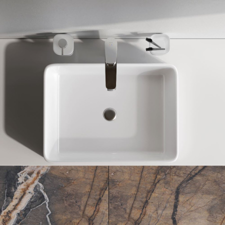 M8FWCC10500WG Func Раковина накладная AM.PM, прямоугольная, 50 см, цвет белый глянец