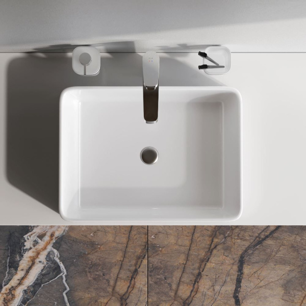 M8FWCC10500WG Func Раковина накладная AM.PM, прямоугольная, 50 см, цвет белый глянец