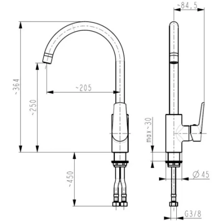 Смеситель  для кухни  Armatura ONYKS 6513-915-00, хром