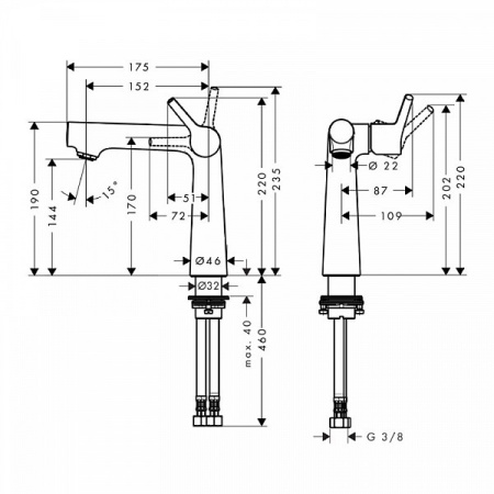 Смеситель для умывальника Hansgrohe Talis S 72114000