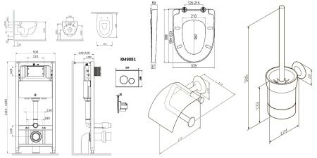 Комплект для ванной комнаты AM.PM AWE CK11FB зона туалета