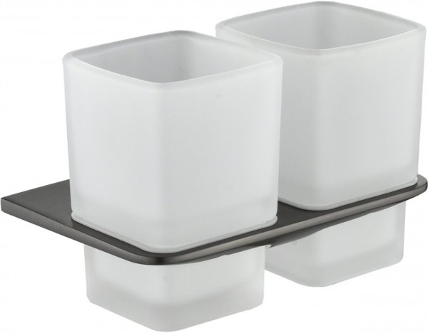 Настенный стакан двойной Grocenberg AC0056 (Графит)