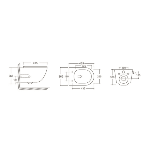 Унитаз Cerutti SPA ORLTER PP CT9739 подвесной безободковый сиденье ABS быстросъемное с микролифтом (485х365х360)