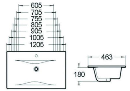 Раковина SantiLine SL-2110(80) 81х46 белая