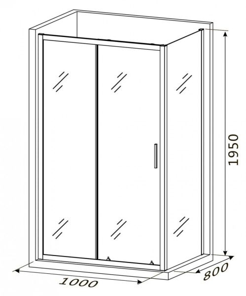 Душевой уголок Roxen Caspia 55060-100C-R 100x80 правый, матовое стекло/профиль хром