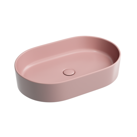 Умывальник чаша накладная овальная Ceramicanova Element 608*385*122мм, Розовый матовый, CN6048MP