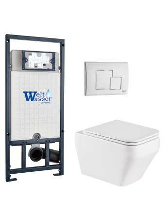 Комплект инсталляции с унитазом Weltwasser MARBERG 507 + HOFBACH 041 GL-WT + MAR 507 SE GL-WT