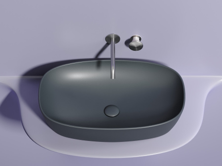 Умывальник чаша накладная овальная Ceramicanova Element 600*380*138мм, Темный антрацит матовый, CN6049MDH