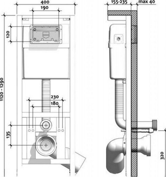 Инсталляция для унитаза Cersanit Vector S-IN-MZ-VECTOR