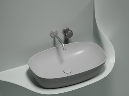 Умывальник чаша накладная овальная Ceramicanova Element 600*380*138мм, Серый матовый, CN6049MSG