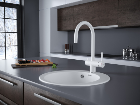 Смеситель для кухни Paulmark HELLER He213218-431, белый матовый