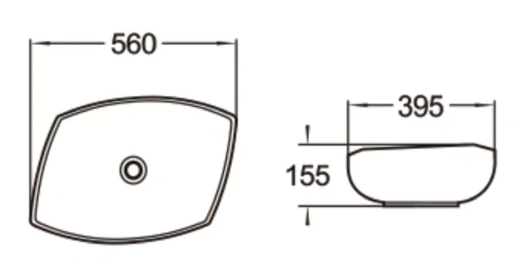 Раковина SantiLine SL-1027 56х40 белая