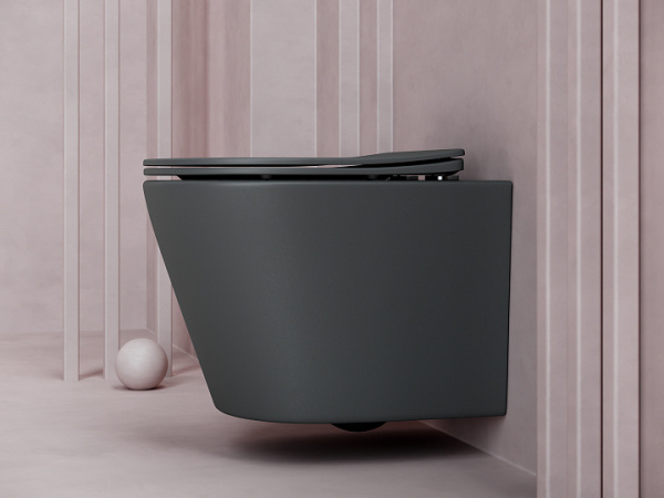 Подвесной унитаз Balearica Rimless (цвет Темный Антрацит Матовый) CERAMICANOVA CN6000MDH