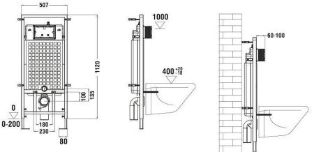 Унитаз с инсталляцией WeltWasser MARBERG 507 + NESENBACH 004 GL-WT + MAR 507 SE