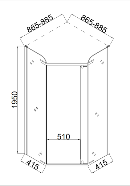 Душевой уголок Taliente TA-09093-1CP 90х90 стекло прозрачное 6 мм