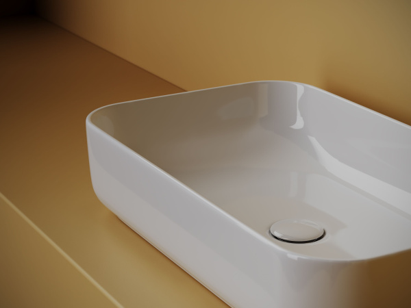 Умывальник чаша накладная прямоугольная Ceramicanova Element 605*375*145мм, Белый, CN5044