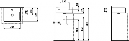 Умывальник Laufen Living 8154330001091 45x38x14