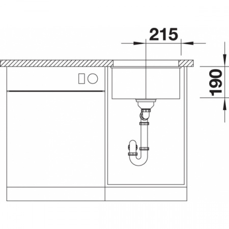 Кухонная мойка Blanco SUBLINE 400-U SILGRANIT отводная арматура InFino Антрацит