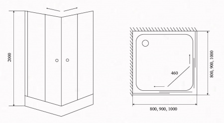 Душевой уголок Timo TL-8002 Romb Glass 80x80x200