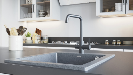 Смеситель для кухни Paulmark LOGAS Lo213021-402, серый металлик