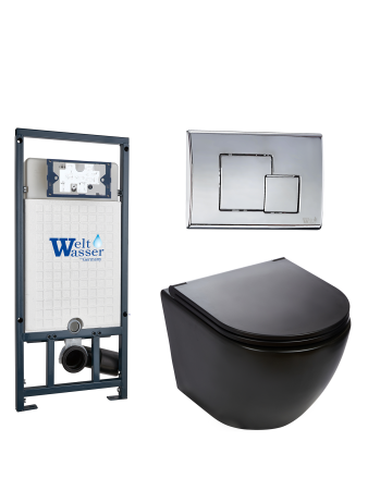 Комплект инсталляции с унитазом Weltwasser MARBERG 507 + MERZBACH 043 MT-BL + MAR 507 SE-CR