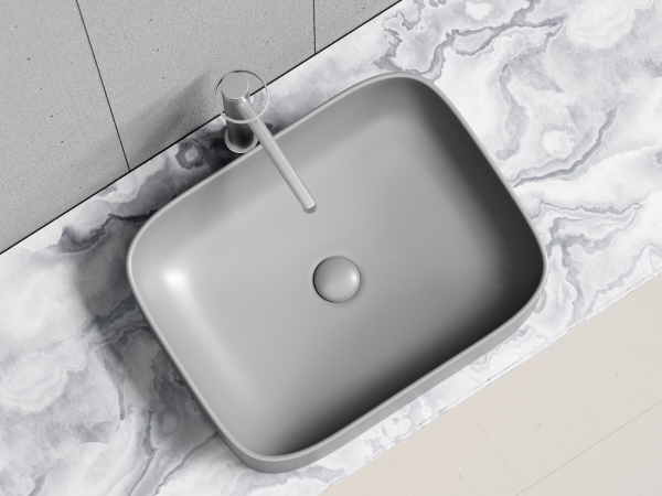 Умывальник чаша накладная прямоугольная Ceramicanova Element 505*380*150мм, антрацит матовый, CN6052MH