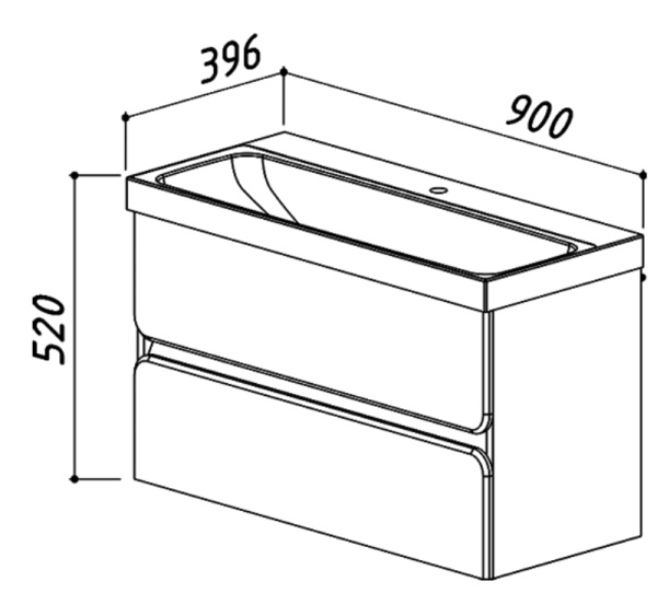 Тумба под умывальник Belux Бостон НП 90-02 Бетон Чикаго светло-серый