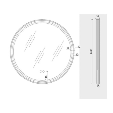 Зеркало Maretti Elena EA1460R21EL 60x60 см