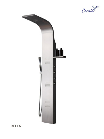 Панель BELLA душевая из нержавеющей стали с форсунками Ceruttispa CT11128, цвет хром
