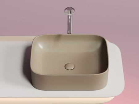Умывальник чаша накладная прямоугольная Ceramicanova Element 505*380*150мм, капучино матовый, CN6052MC