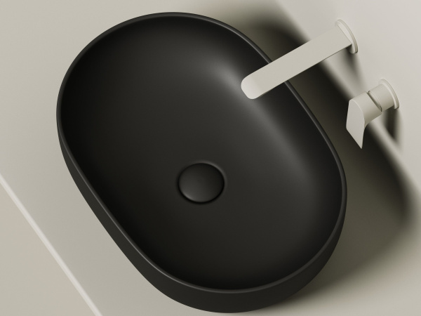 Умывальник чаша накладная овальная Ceramicanova Element 600*415*135мм, Черный матовый, CN6047MB