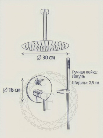 Душевая система скрытого монтажа FILARETE Roun FL1024 (Никель)
