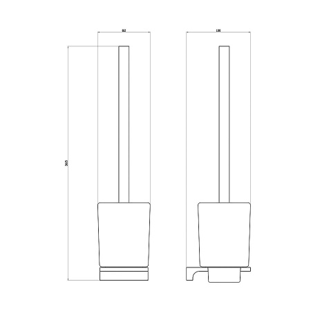 Туалетный ершик в комплекте WONZON & WOGHAND, Хром (WW-9129)
