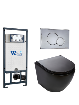 Комплект инсталляции с унитазом Weltwasser MARBERG 507 + MERZBACH 043 MT-BL + MAR 507 RD-CR