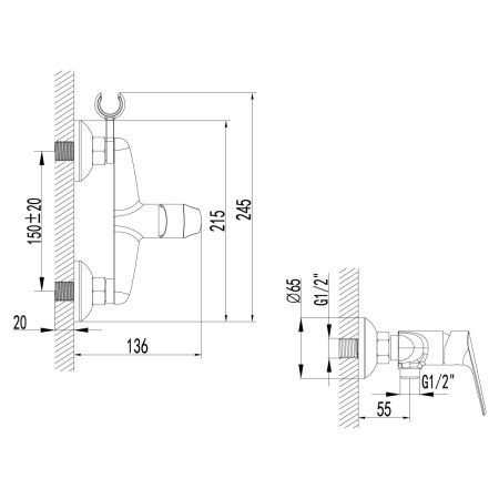 Смеситель  Lemark Partner LM6559C  для душа