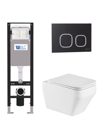 Комплект инсталляции с унитазом Weltwasser AMBERG 350 + HOFBACH 041 GL-WT + AMBERG RD-BL