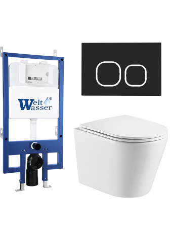 Комплект инсталляции с унитазом Weltwasser BAMBERG 545 + SALZBACH 043 GL-WT + BAMBERG BL