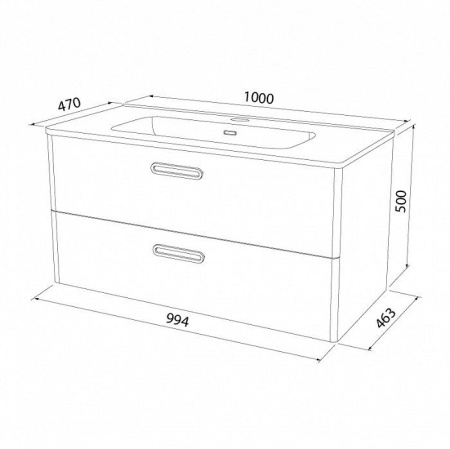 Тумба с раковиной IDDIS Brick 100 подвесная белая (BRI10W1i95K)