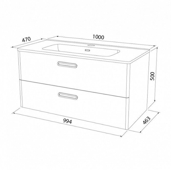 Тумба с раковиной IDDIS Brick 100 подвесная белая (BRI10W1i95K)